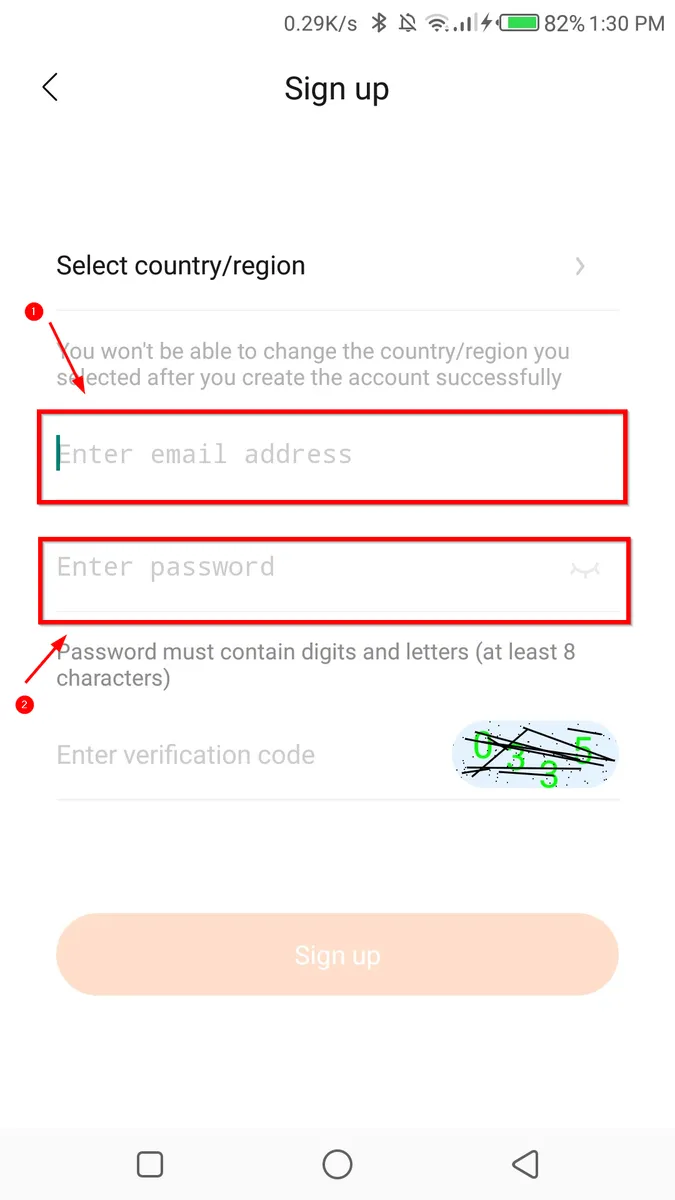 Step 4: Enter your Email Address and Preferred Password 