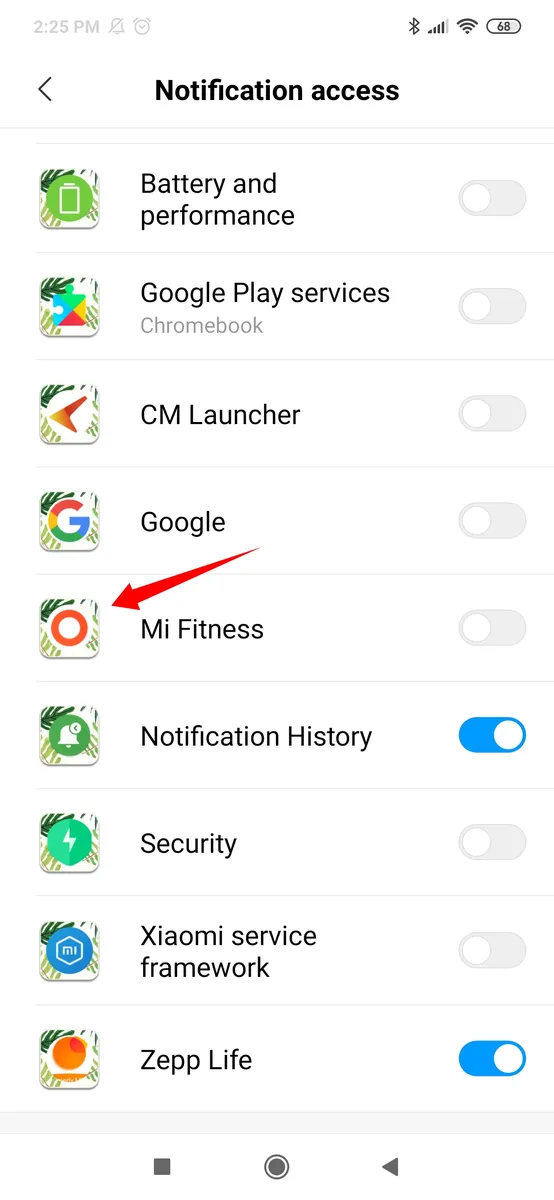 Step 5: Allow Notification Access for Mi Fitness