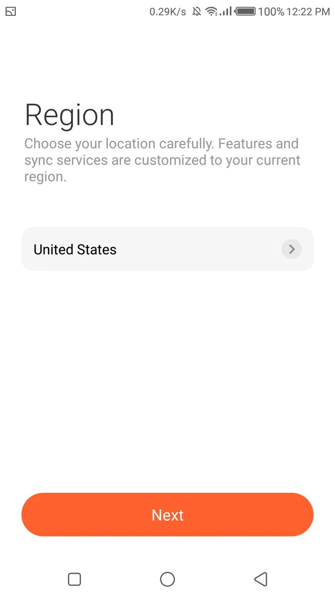 Step 5: Select Region you are Located