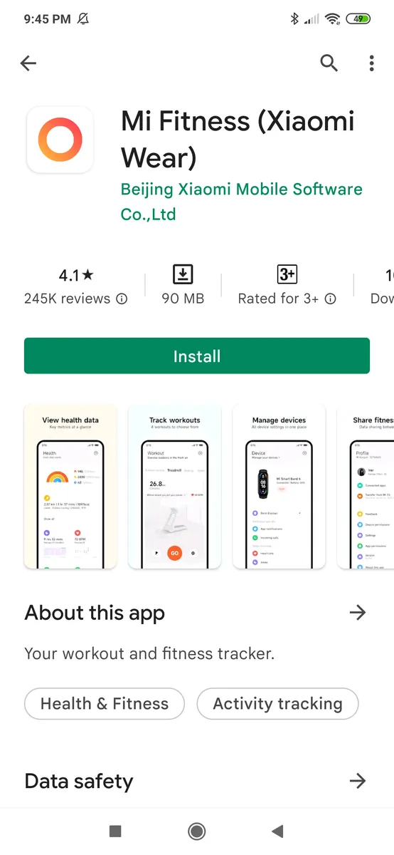 Step 2: Download, Install and Sign into Mi Fitness App