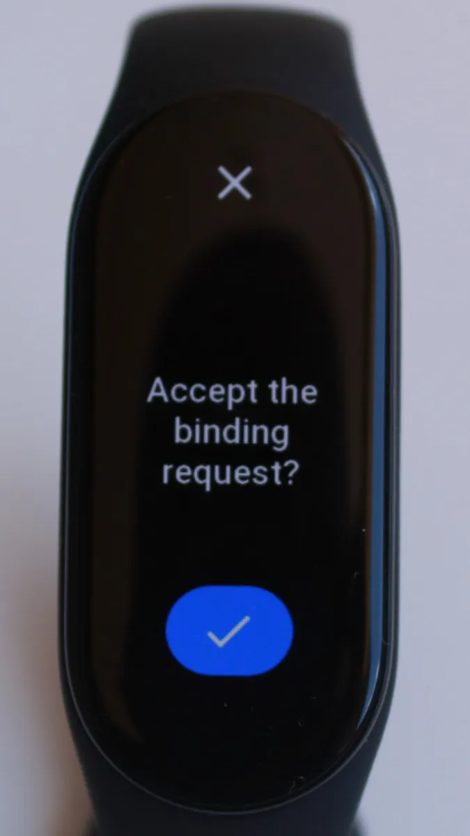 Step 6: Accept Binding Request on your Mi Band 8
