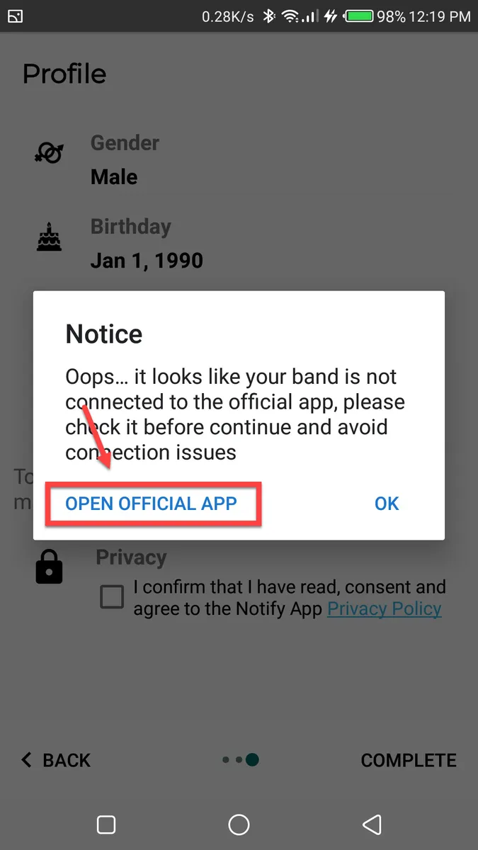 Step 7: Open Official App
